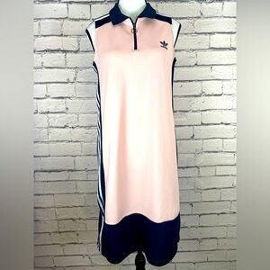 Adidas Pink Striped Racerback Tennis Dress size Medium